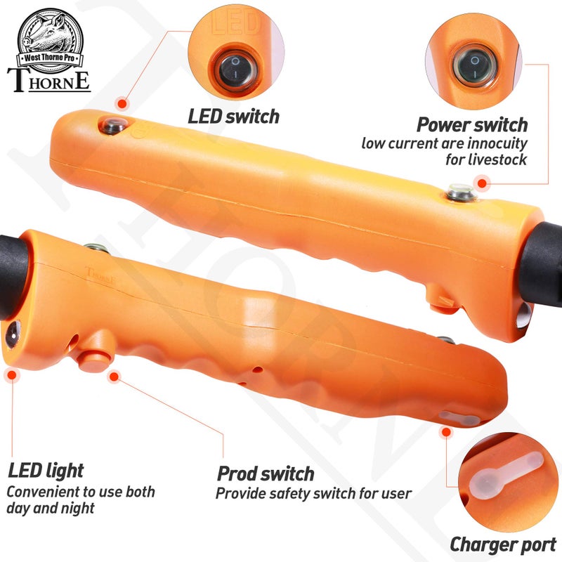West Thorne Pro Livestock Prod, Waterproof Cattle Prod Stick with LED Light, Livestock Prod for Modern Livestock Management(33.8in) - Image 5